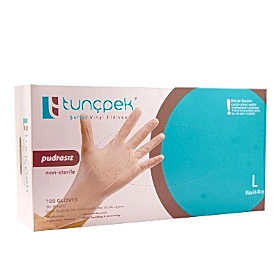 TUNÇPEK VİNYL ELDİVEN LARGE PUDRASIZ 100LÜ L