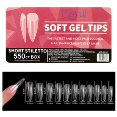 MİSYUL SOFT GEL TİPS SHORT STILETTO 550 ADET MİS-2252