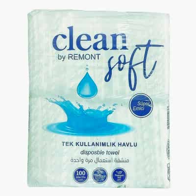 CLEAN SOFT TEK KULLANIMLIK SAÇ HAVLUSU 100 LÜ TEK TEK POŞETLİ