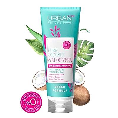 URBAN CARE PURE COCONUT & ALOE VERA BOYALI SAÇLARA ÖZEL KORUYUCU ŞAMPUAN 250ML.