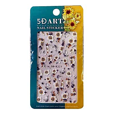 OCUS KABARTMA TIRNAK STİCKER ÇİÇEK 5D-K227