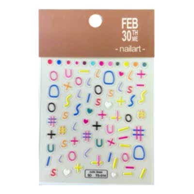 OCUS KABARTMA TIRNAK STİCKER CUTE LİNES TS-014