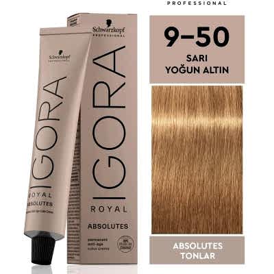 İGORA ROYAL SAÇ BOYASI 60 ML 9.50 SARI-DOĞAL ALTIN