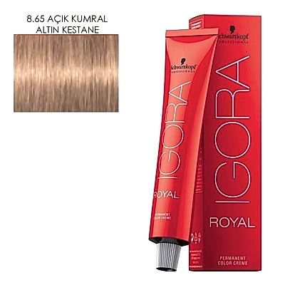 İGORA ROYAL SAÇ BOYASI 60 ML 8.65 AÇIK KUMRAL ALTIN KESTANE