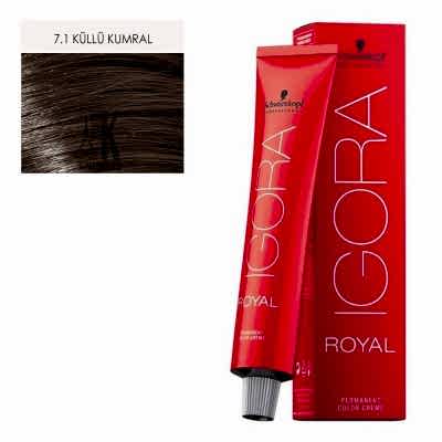 İGORA ROYAL SAÇ BOYASI 60 ML 7.1 KÜLLÜ KUMRAL