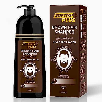 SOFTTO PLUS BEYAZ ŞAÇLAR İÇİN KAHVERENGİ ŞAMPUAN 350ML