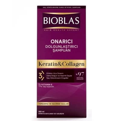 BIOBLAS KERATİN & KOLAJEN ŞAMPUAN 360ML. ONARICI DOLGUNLAŞTIRICI