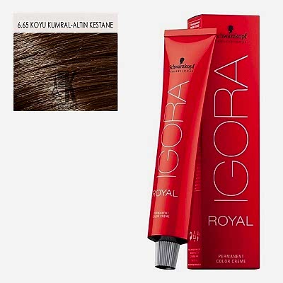 İGORA ROYAL SAÇ BOYASI 60 ML 6.65 KOYU KUMRAL-ALTIN KESTANE