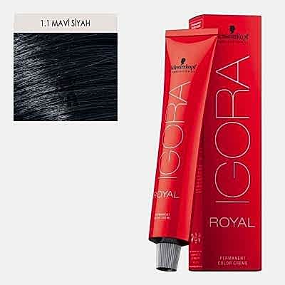 İGORA ROYAL SAÇ BOYASI 60 ML 1.1 MAVİ SİYAH