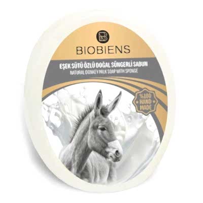 BIOBIENS EŞEK SÜTÜ SÜNGERLİ SABUN 130GR.