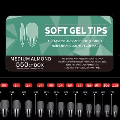 QNAIL SOFT GEL TİPS MEDIUM ALMOND 550 ADET