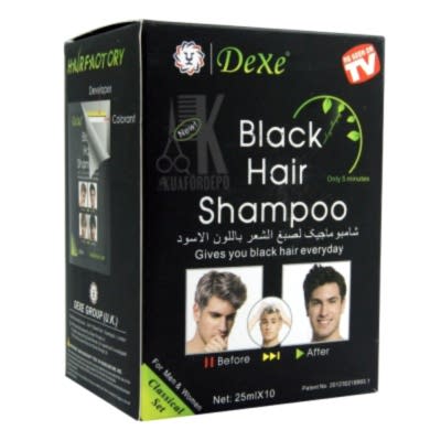 DEXE SİYAH ŞAMPUAN 10X25ML. RENK:SİYAH  - BEYAZ SAÇLAR İÇİN