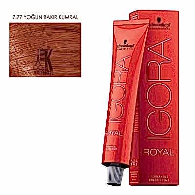 İGORA ROYAL SAÇ BOYASI 60 ML 7.77 YOĞUN BAKIR KUMRAL